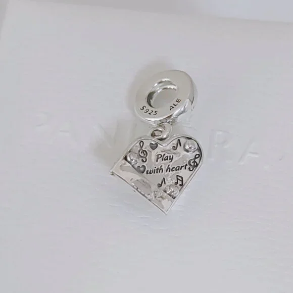 Pandora Grand Piano Heart Dangle Charm S925 Sterling Silver with box - Picture 4 of 9